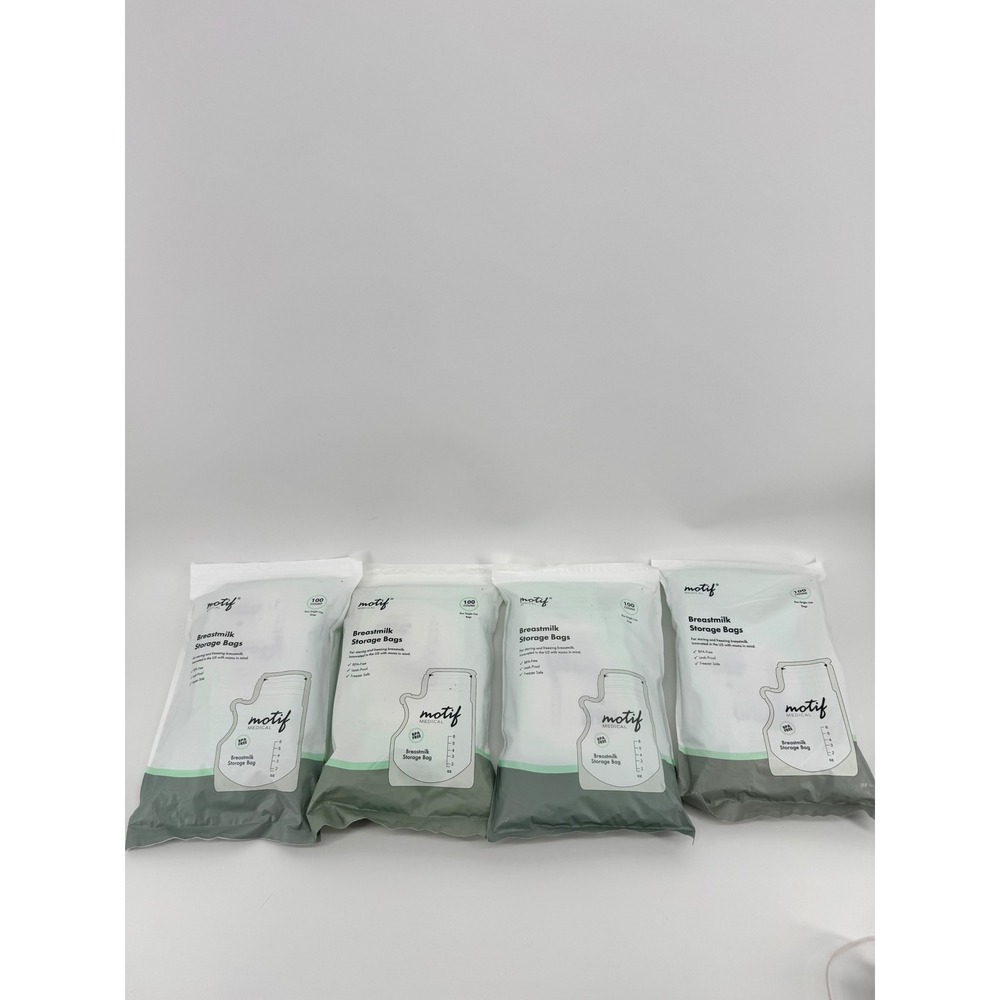 Motif Medical Breastmilk Storage‎ Bags 8oz Leak Proof BPA Free 400 Count 4 Packs